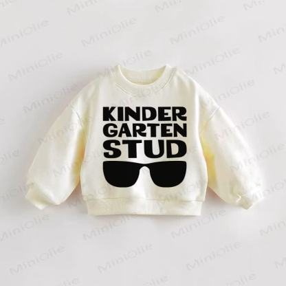 KINDER GARTEN STUD Baby Toddler Slogan Cream Sweatshirt - Cream - 3-5T - image 1