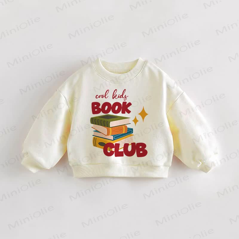 BOOK CLUB Baby Toddler Cream Sweatshirt - Cream - 3-5T - image 1