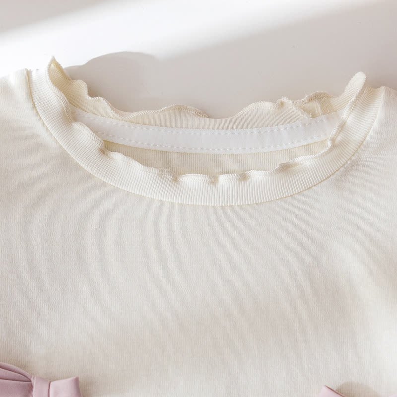 Toddler Girl White&Pink Bow Tee and Gingham Pants 2-piece Set - image 5