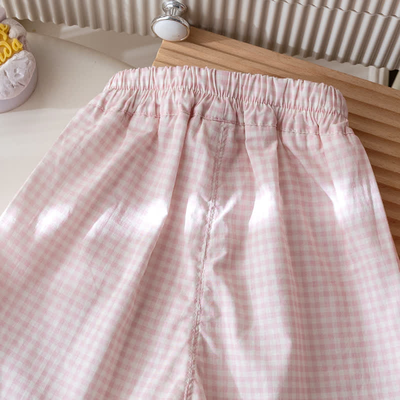 Toddler Girl White&Pink Bow Tee and Gingham Pants 2-piece Set - image 13