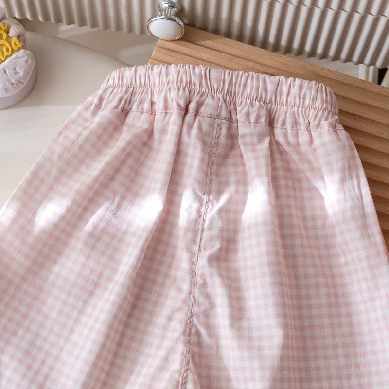 Toddler Girl White&Pink Bow Tee and Gingham Pants 2-piece Set - image 13