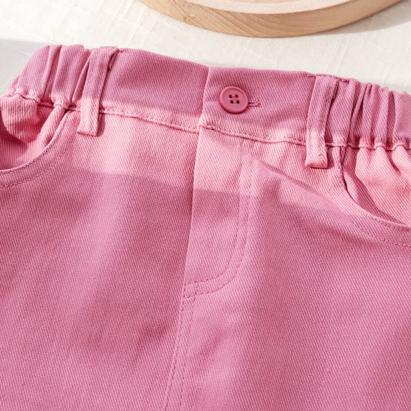 Toddler Baby Girl Pink Heart Striped Puff Sleeve Top and Skirt 2-piece Set - image 10