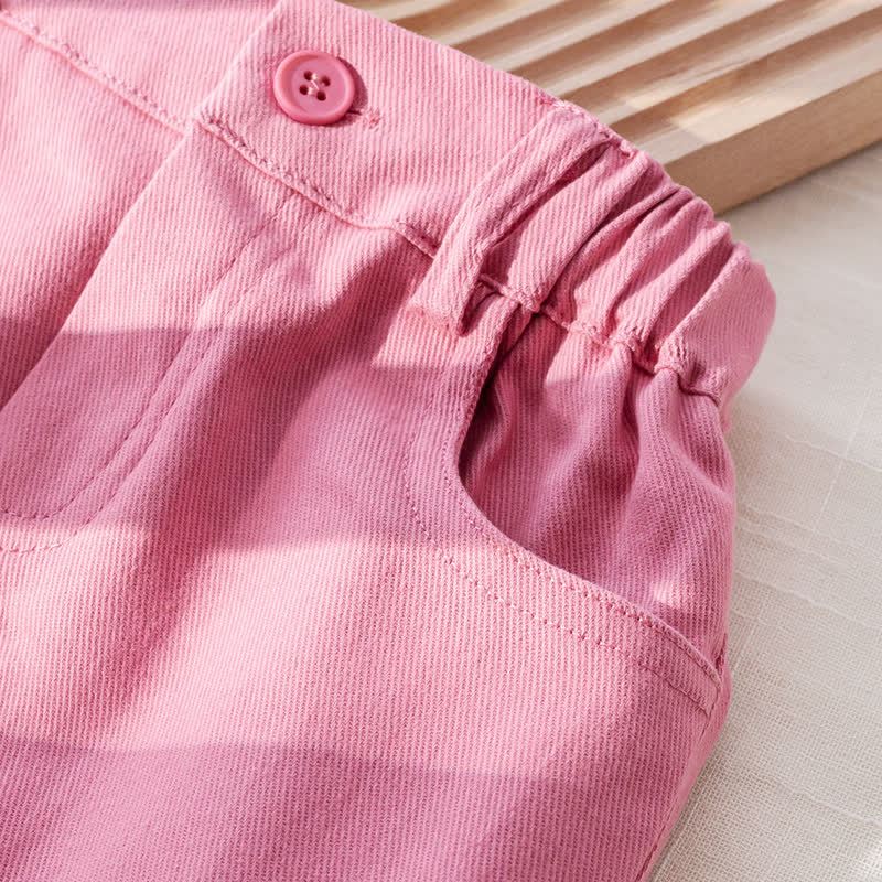 Toddler Baby Girl Pink Heart Striped Puff Sleeve Top and Skirt 2-piece Set - image 11