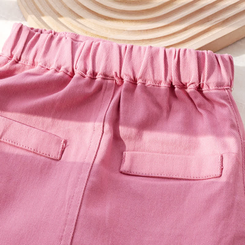 Toddler Baby Girl Pink Heart Striped Puff Sleeve Top and Skirt 2-piece Set - image 12