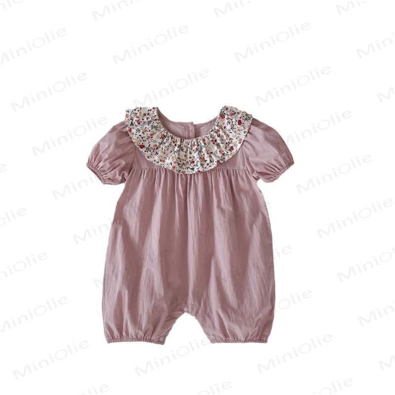 Baby Vintage Floral Peter Pan Collar Romper - image 6