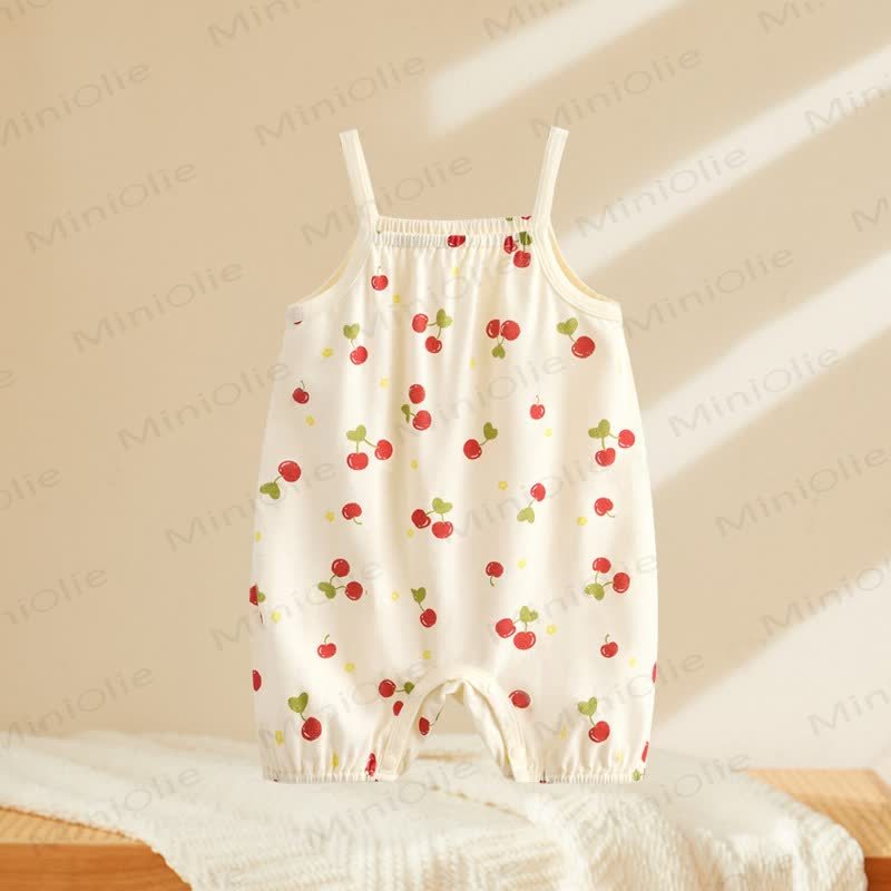 Baby Strawberry Flower Check Romper - Cherry - 2-3T - image 5