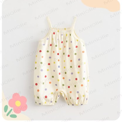 Baby Strawberry Flower Check Romper - image 10