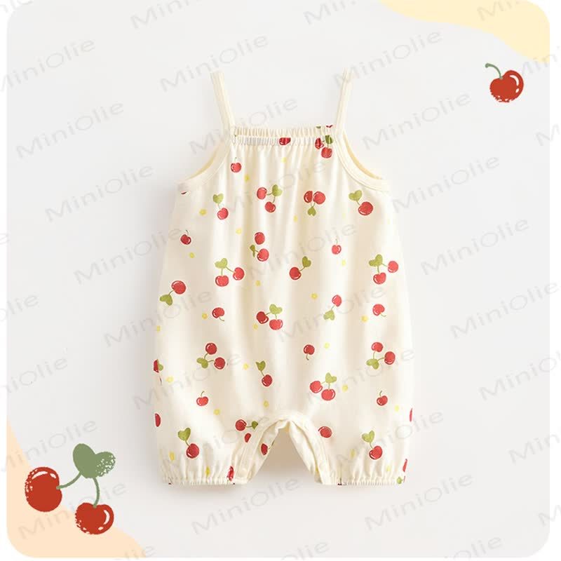 Baby Strawberry Flower Check Romper - image 12