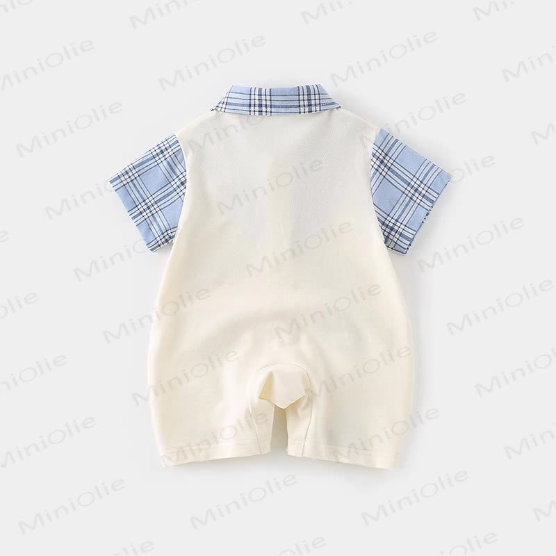 Baby Puppy Plaid Fake 2pcs Romper - image 3