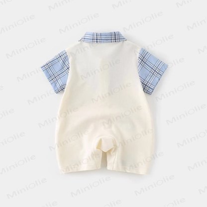Baby Puppy Plaid Fake 2pcs Romper - image 3