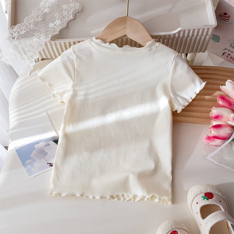 Toddler Girl White&Pink Bow Tee and Gingham Pants 2-piece Set - image 4
