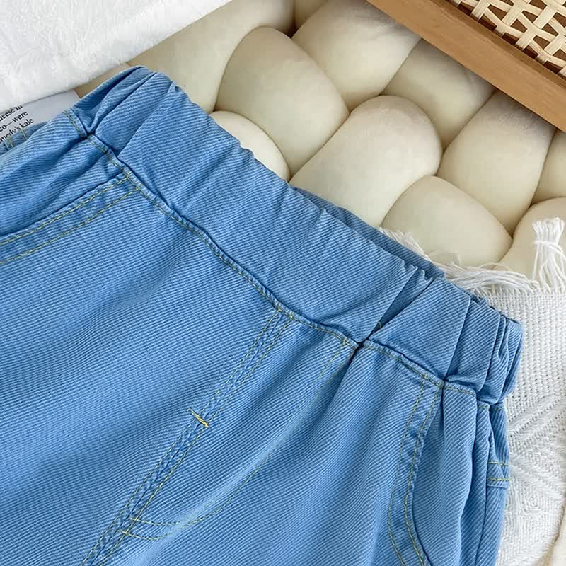 Toddler Girl Heart Embroidered Summer Pants - image 5