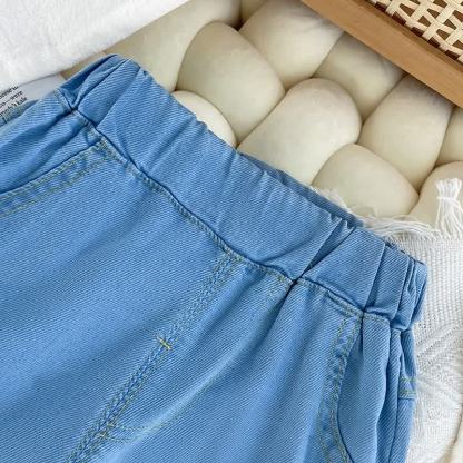 Toddler Girl Heart Embroidered Summer Pants - image 5