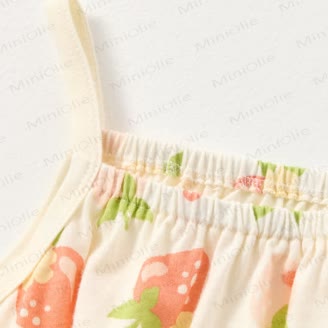 Baby Strawberry Flower Check Romper - image 15