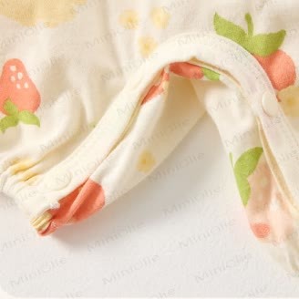 Baby Strawberry Flower Check Romper - image 16