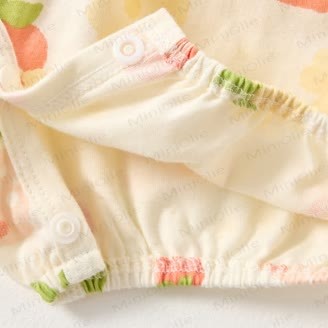 Baby Strawberry Flower Check Romper - image 17