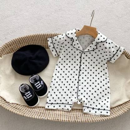 Baby Bear/Panda/Dot Print Pajamas Romper - Dot - 18-24M - image 8