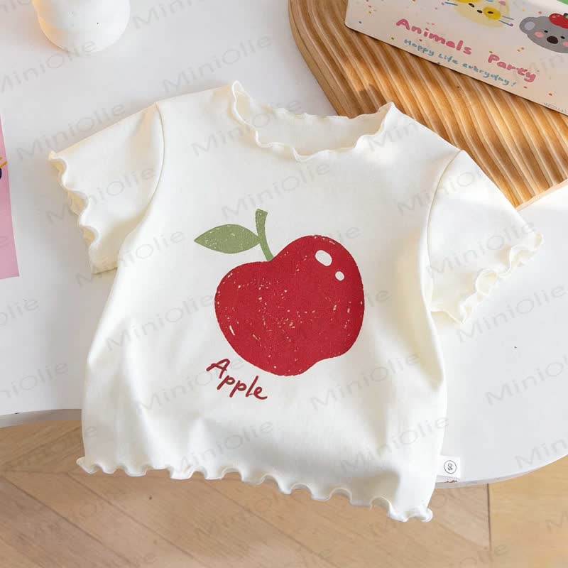 Toddler Girl Apple/Tulip T-Shirt - Beige - 8-9T - image 3