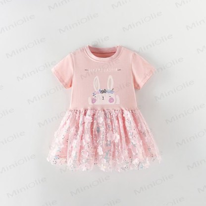 HAPPY EASTER Toddler Girl Bunny Tulle Dress - image 1