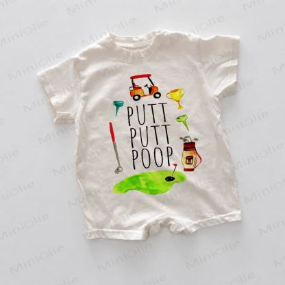 PUTT PUTT POOP Baby White Romper - White - 18-24M - image 1