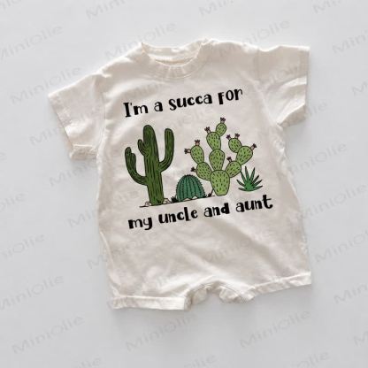 I'M A SUCCA FOR MY UNCLE AND AUNT Baby White Romper - White - 18-24M - image 1