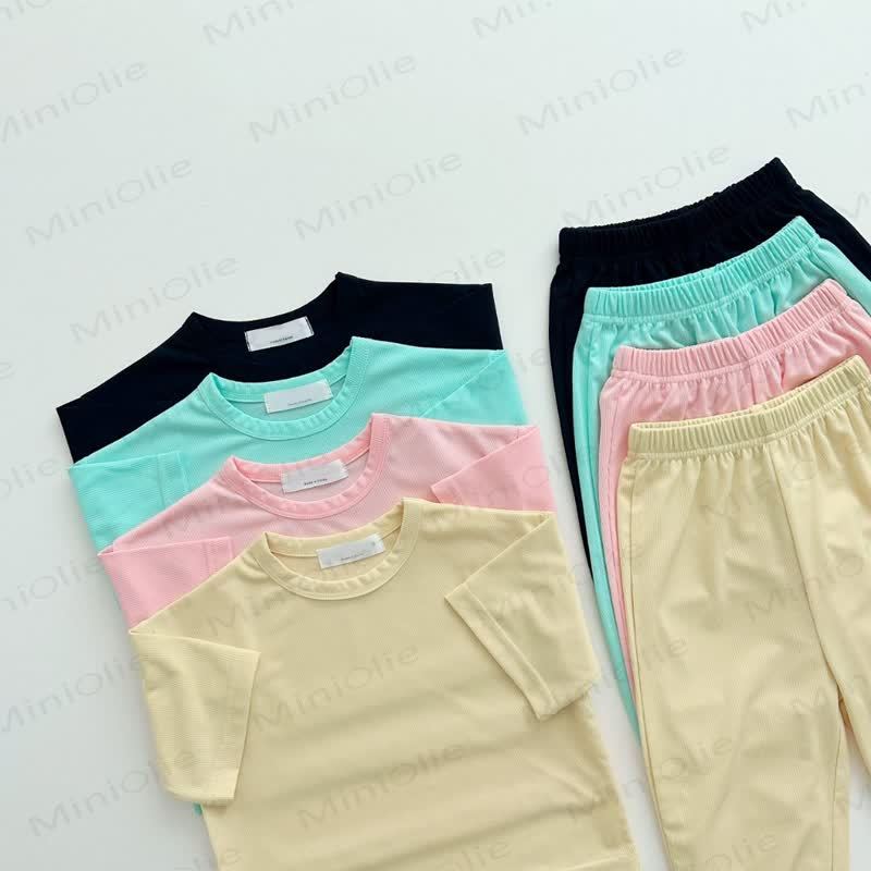 Toddler Baby Solid Color Tee and Pants 2-piece Pyjama Set - image 6