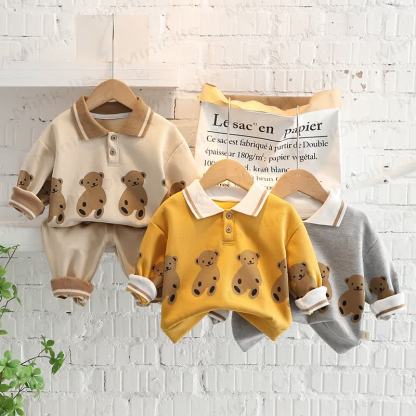 Toddler Baby Animal Print Sweatshirt and Pants 2-piece Set - image 1