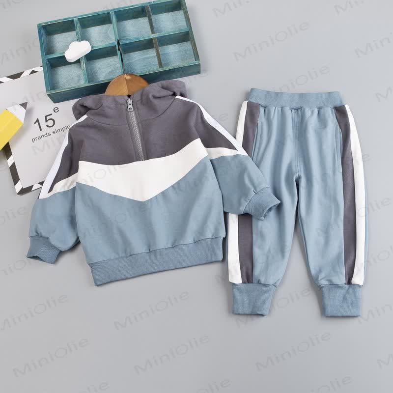 Toddler Baby Animal Print Sweatshirt and Pants 2-piece Set - Blue&Gray - 4-5T - image 17