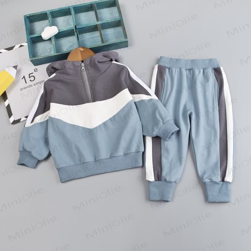 Toddler Baby Animal Print Sweatshirt and Pants 2-piece Set - Blue&Gray - 4-5T - image 17