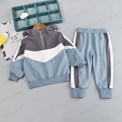 Toddler Baby Animal Print Sweatshirt and Pants 2-piece Set - Blue&Gray - 4-5T - image 17
