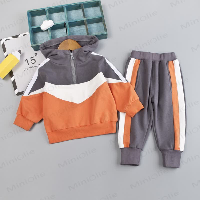 Toddler Baby Animal Print Sweatshirt and Pants 2-piece Set - Orange&Gray - 4-5T - image 18