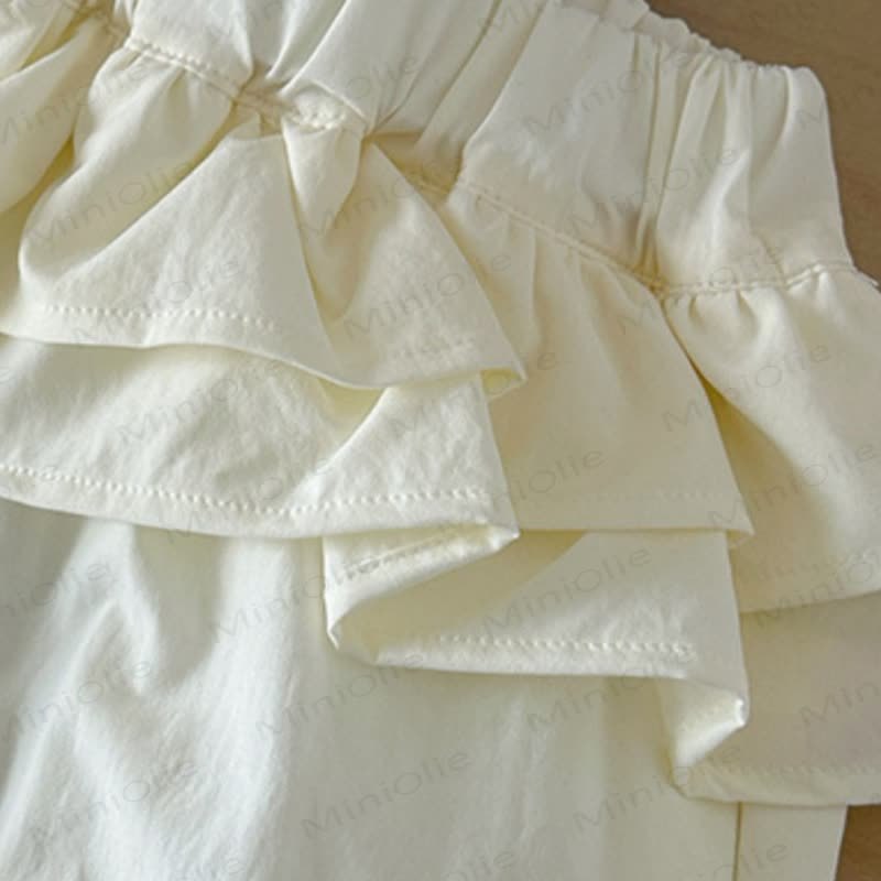 Toddler Girl Solid Color Ruffle Waist Drawstring Cuff Pants - image 8