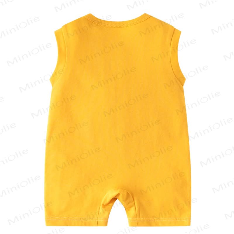 Baby Cartoon Patch Colorblock Sleeveless Onesie - image 14