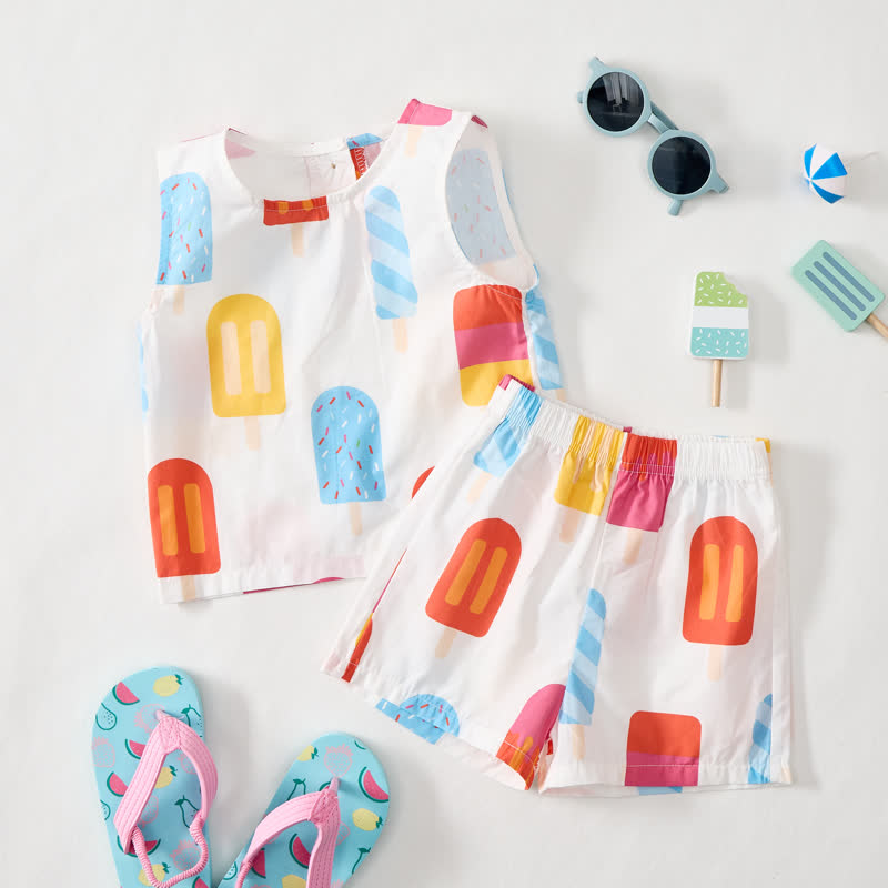 Baby Toddler Icecream Print Sleeveless Set - image 3