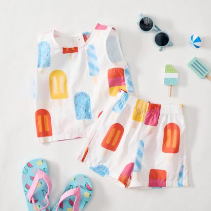 Baby Toddler Icecream Print Sleeveless Set - image 3