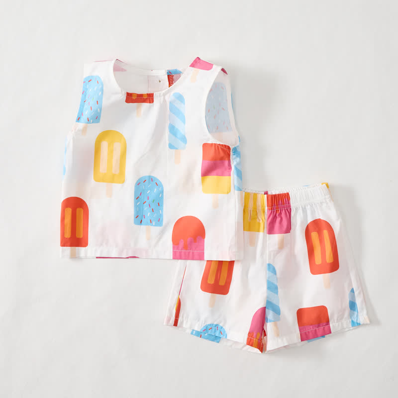 Baby Toddler Icecream Print Sleeveless Set - image 2