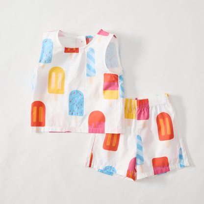 Baby Toddler Icecream Print Sleeveless Set - image 2