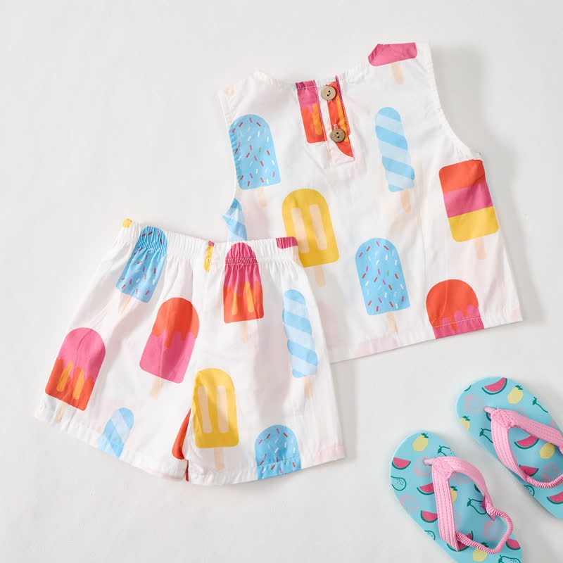 Baby Toddler Icecream Print Sleeveless Set - image 4