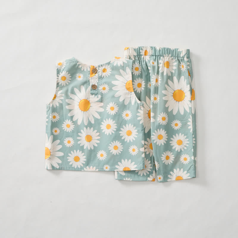 Baby Toddler Daisy Green Top and Pants 2-piece Set - image 3