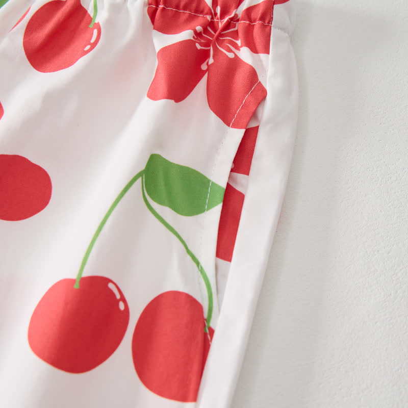 Baby Toddler Floral Cherry Top and Shorts 2-piece Set - image 6