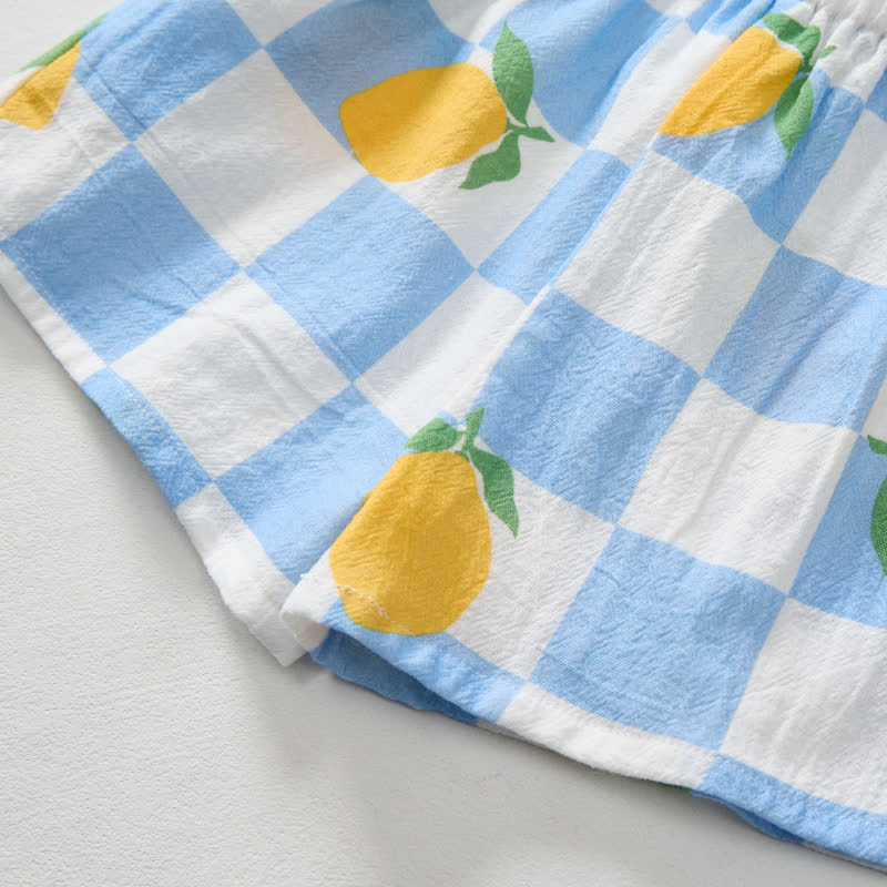 Baby Toddler Lemon Check Shirt and Shorts 2-piece Set - image 9