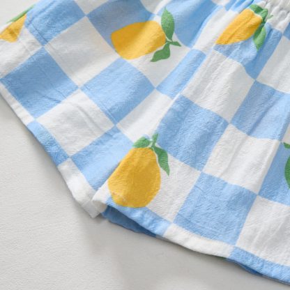 Baby Toddler Lemon Check Shirt and Shorts 2-piece Set - image 9