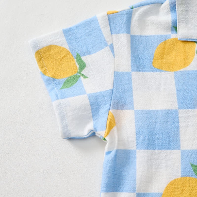 Baby Toddler Lemon Check Shirt and Shorts 2-piece Set - image 6
