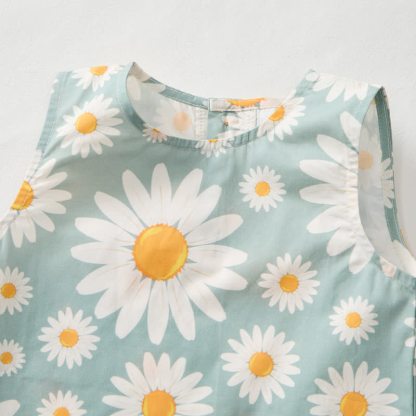 Baby Toddler Daisy Green Top and Pants 2-piece Set - image 4