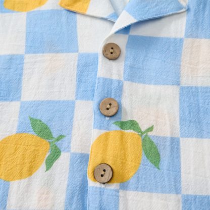 Baby Toddler Lemon Check Shirt and Shorts 2-piece Set - image 5