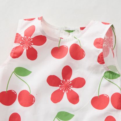 Baby Toddler Floral Cherry Top and Shorts 2-piece Set - image 4