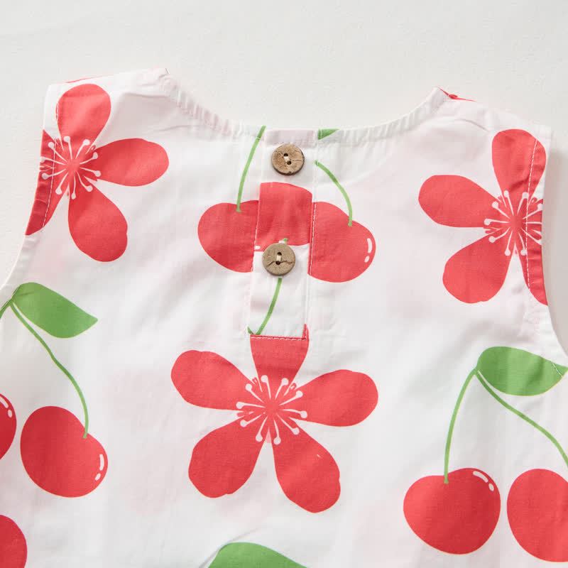 Baby Toddler Floral Cherry Top and Shorts 2-piece Set - image 5