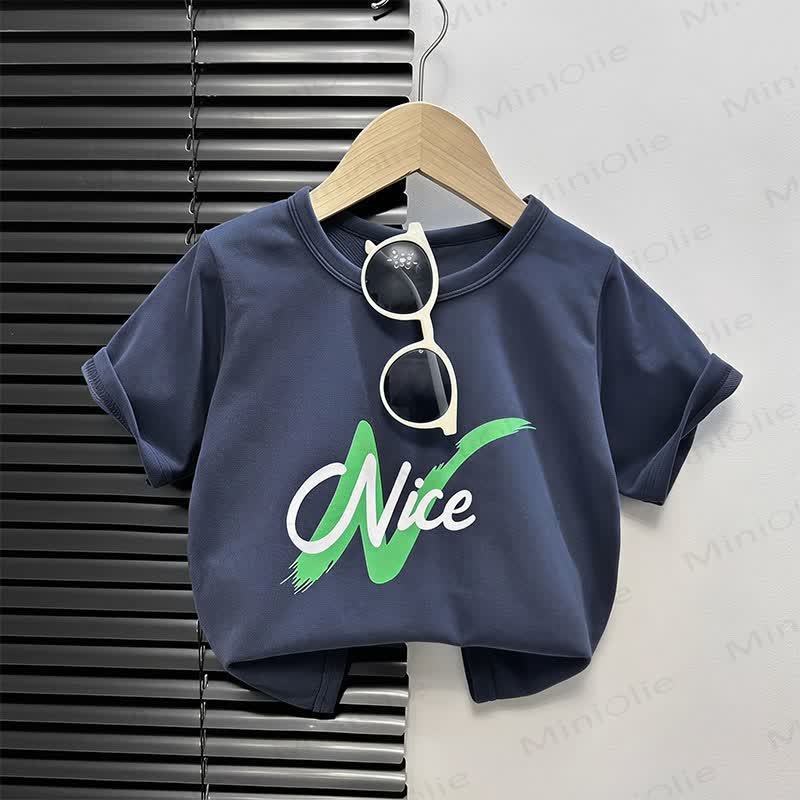 Toddler Cartoon Print Boxy T-Shirt - Blue & Green NICE - 4-5T - image 4