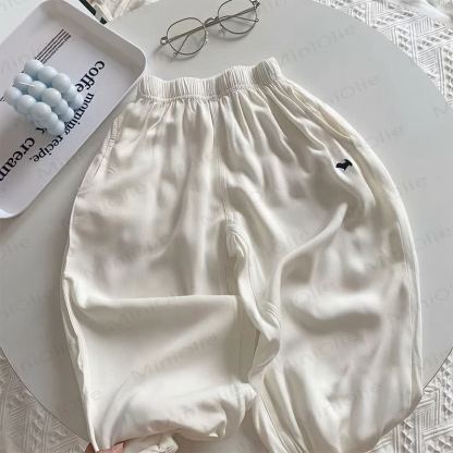 Toddler Girls Gingham/Solid Color Lace Trim Pants - Beige - 8-9T - image 2