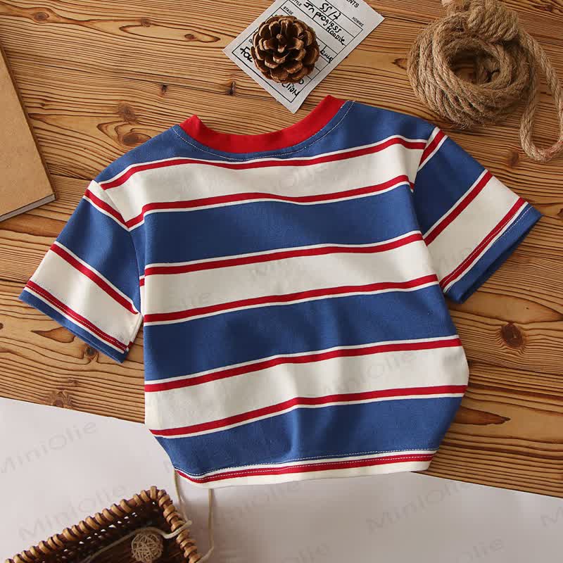 Baby Toddler Boy Striped Crew Neck T-Shirt - image 3